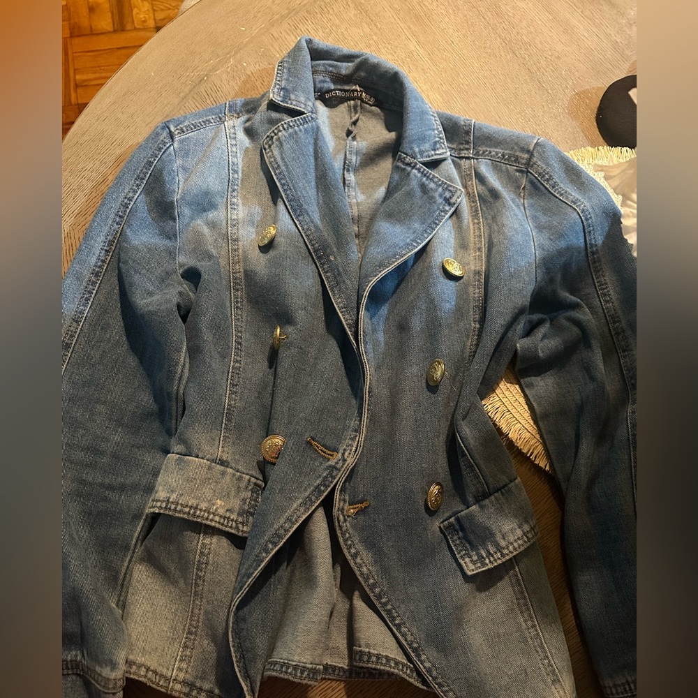Denim Double-Breasted Women's Jacket
